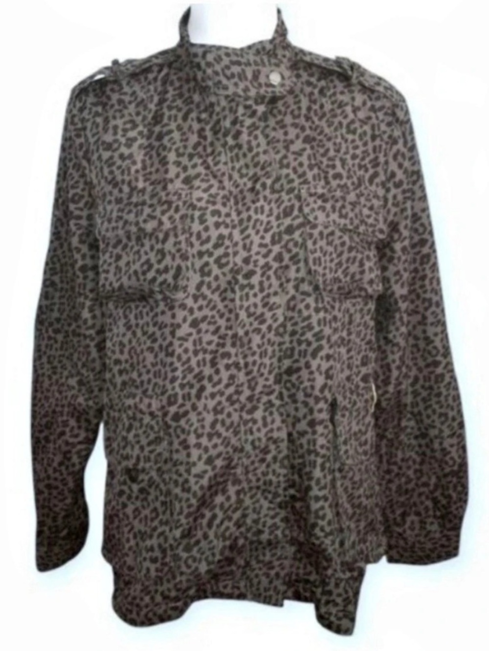Vigoss Leopard Print Cargo/Utility Jacket